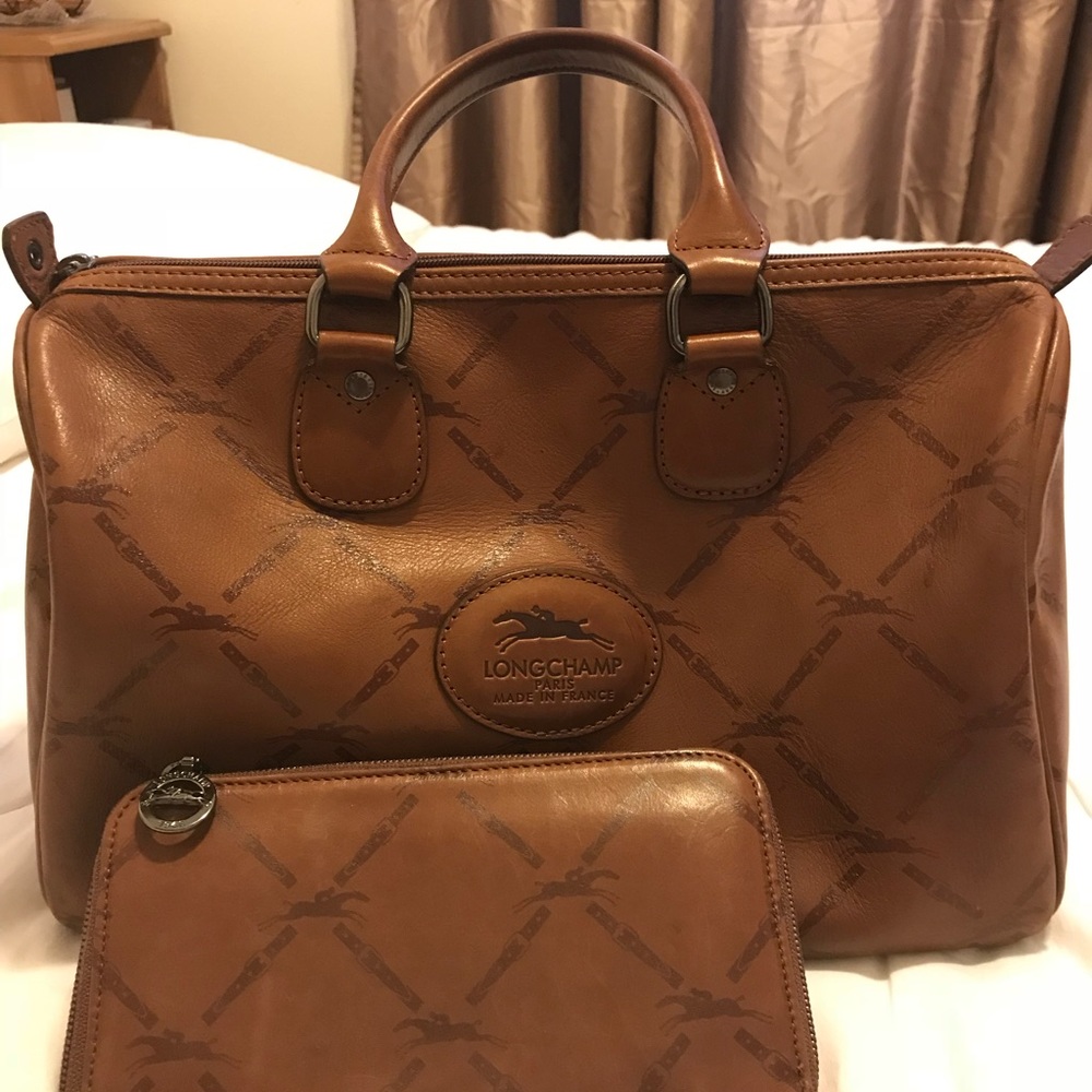 Longchamp Leather bag with matching wallet - Picture 2 of 6